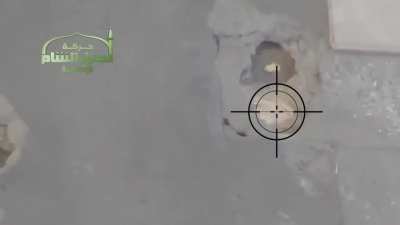 Sniping Syrian regime soldier at al-Qasimiyah checkpoint, east Ghouta, Damascus (Ahrar al-Sham) 05/10/2013