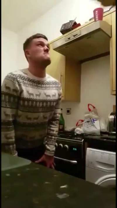 Trying to break a melon