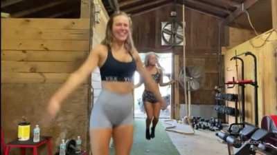 Watching Lana&rsquo;s tits bounce with Liv in the background is almost perfect