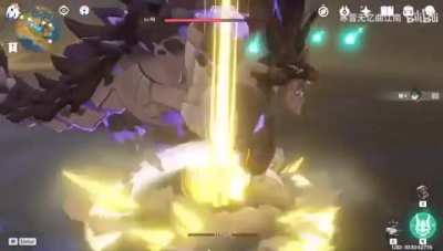 This person beat Primo Geovishap with 1 HP on Xiao.