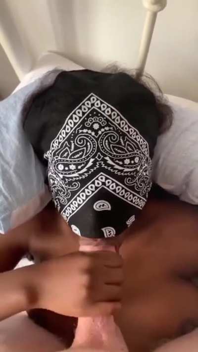 Sucking 8 inch white cock