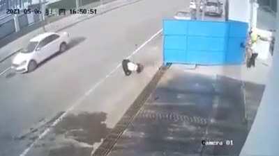 The guy got a slap from the gate