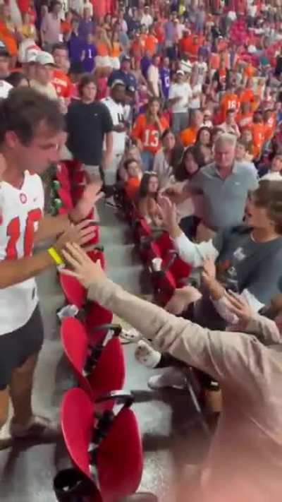 15yr old drops 22yr old Clemson frat dude at the game