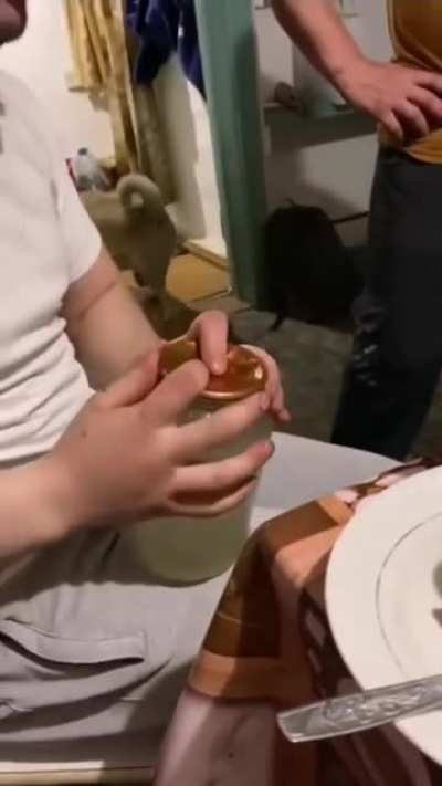 To open the jar lid