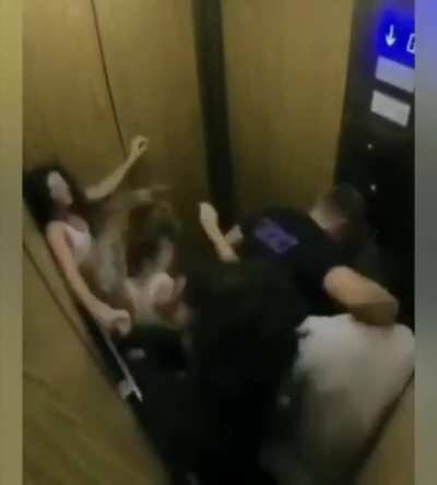This elevator brawl