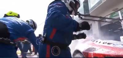 Andy Priaulx Team Ford GT's Fuel Spills Onto Hot Exhaust at 6 Hours N&uuml;rburgring 6-24-16
