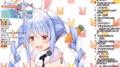 Pekora singing an English song