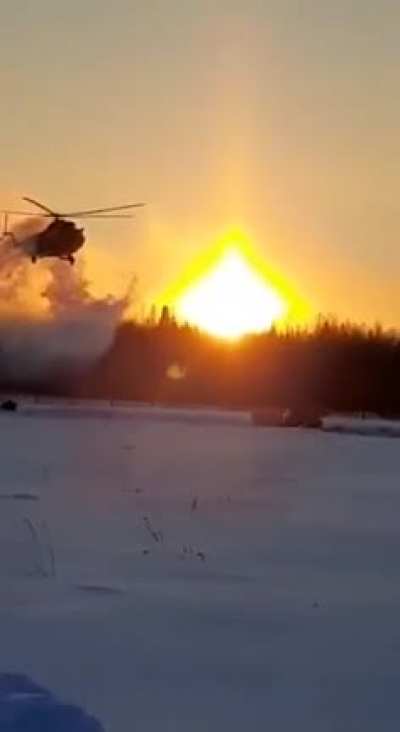 Mi-8 landing at -46&deg;C