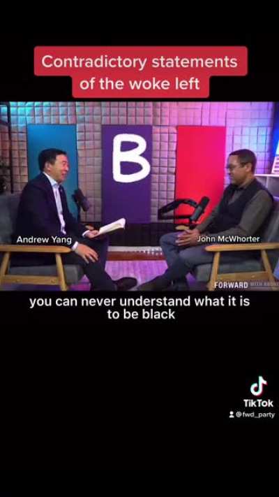 Contradictory statements of the woke left.