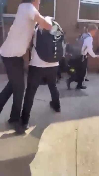 Dude getting ass beat made fun of dudes disabled brother.