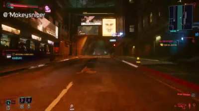 [Cyberpunk 2077] Walking on the edge of a sidewalk makes you go nyoom