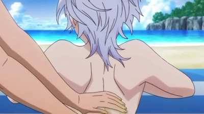 Applying sun oil [Yuuna &amp;amp; the Haunter Hot Springs]