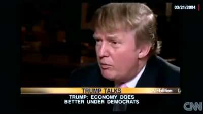 Flashback: Trump says "The economy always does better under Democrats"