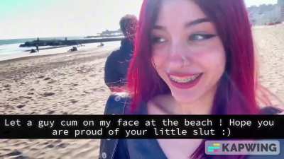 Cumwalk on the beach