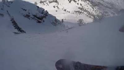Revisiting the line that got me to move to Utah. Mt Ogden chute at Snowbasin.