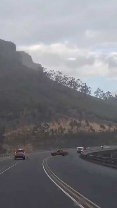 Strong wind pushes Camper off Bridge