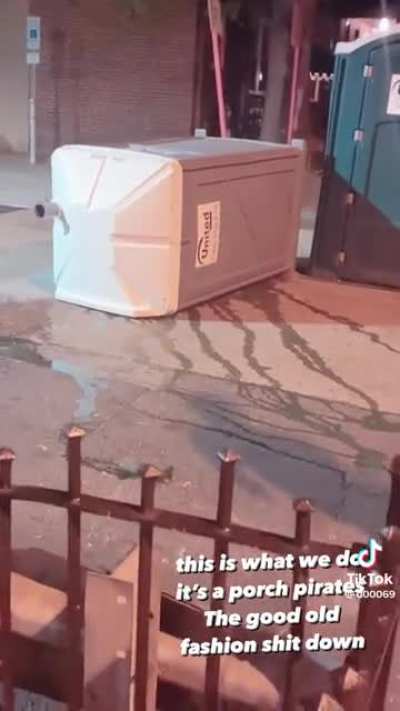 Porch pirate served street justice