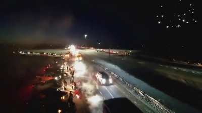 Canadians set off fireworks last night as the truck convoy passed in protest against vaccine mandates and COVID restrictions. At over 70km long, Canada&rsquo;s convoy shatters the prior world record for longest truck convoy ever recorded.