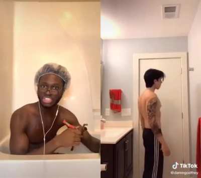 My man was just trying to take a bath.