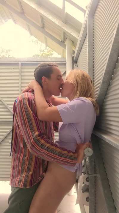 She sucked his cock clean after getting a public creampie