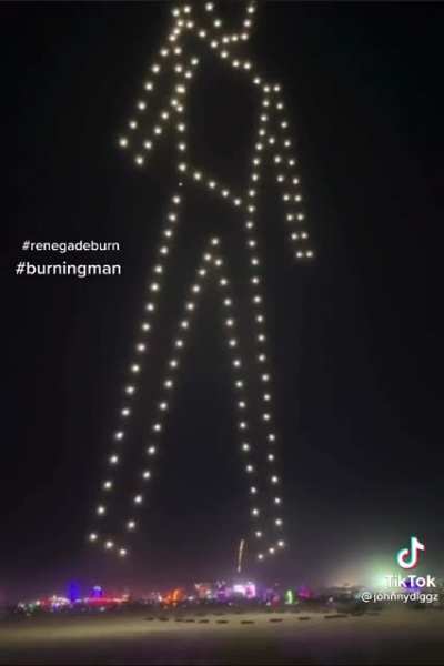 Drone light show at Burning Man
