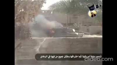 US Army M1A1 Abrams HQ66 of 1-37AR destroyed by IED. Ramadi, August 15(?), 2006.