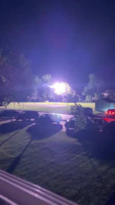 Tree fell on a powerline outside our house the other night.