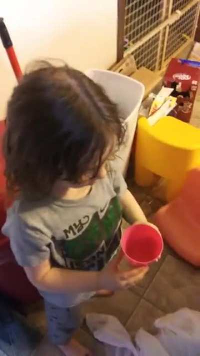 Delicious apple "juice". I told her what it was but she needed to try it