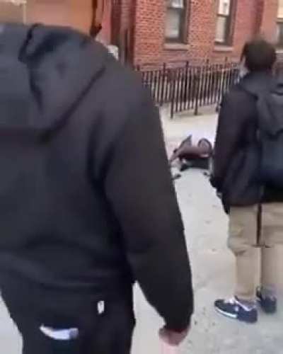 A bit violent but she fell down after the loud sound