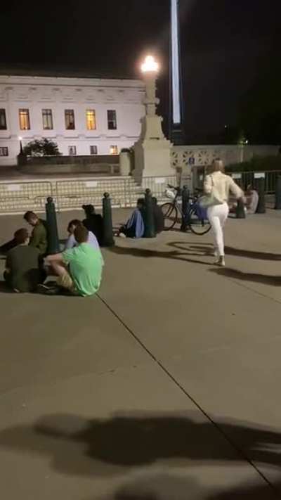 Pollack tells a woman to "Cope and seethe" and an abortion rights protest.