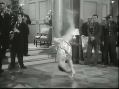 Miriam Lavelle showing off her incredible acrobatic skills, 1944