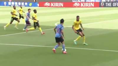 Japan&rsquo;s Takefusa Kubo threads the needle and nutmegs 4 players for the goal