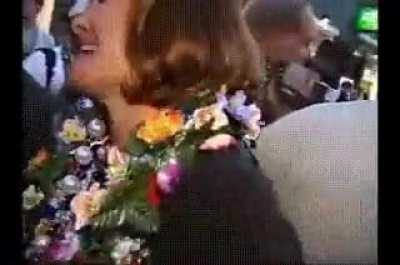 College instructure flashing pussy at mardi gras