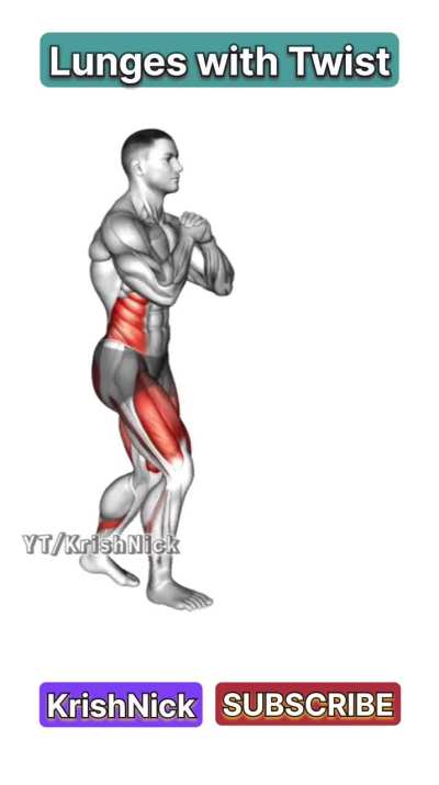 Lunges with Twist: Core &amp;amp; Leg Strength Home Exercise