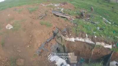 GoPro camera of Comrade Datsik, a soldier of the 2nd Assault Battalion. Bakhmut suburbs. 
