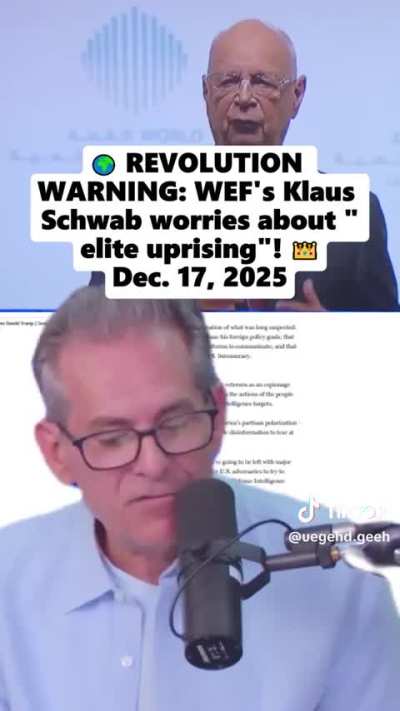 Klaus Schwab complains that there's a threat against globalists and elites. Lmao.