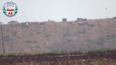 FSA BGM-71 TOW team successfully engages an SAA technical being wheeled out to engage targets - Hama - 10/7/2015