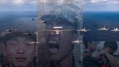 When you're on your way to invade Taiwan and your radar operator says "huh... hey look there's a Super Hornet"