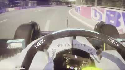 Lewis&rsquo;s porpoising car nearly sent him into the wall on turn 17