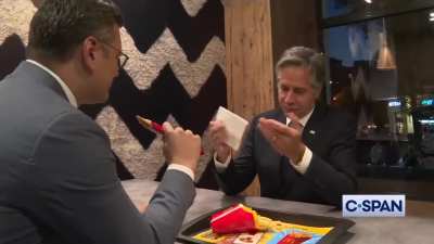 Foreign Minister Kuleba went to a McDonald&rsquo;s with Secretary Blinken during his visit to Kyiv. Kuleba: &ldquo;When I was a student, my best hangover food was from McDonald&rsquo;s. I would go to McDonalds and buy double cheeseburger, big Coke, and that would be my han