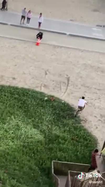Sending it off the stairs at sunset