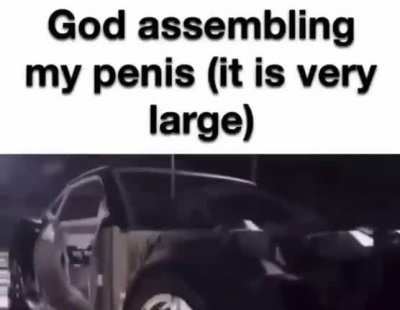 God assembling my penis (it is very large)