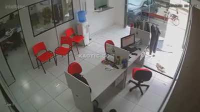 Nerf war at office.
