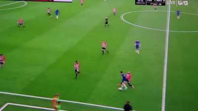 Nutmeg pass from Callum against Southampton.