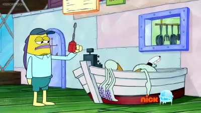 Squidward gets reamed