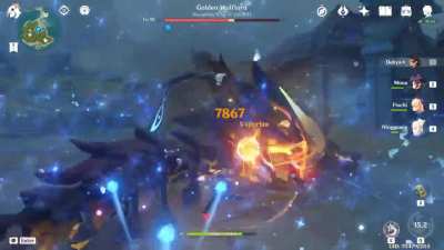 Dehya burst vs wolflord: A battle of gravity