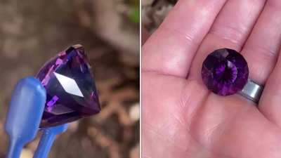Here is some melee for you. 😂26.21ct Brazilian Amethyst cut in my &ldquo;Portupine&rdquo;. Has a decent sized fingerprint inclusion, otherwise loupe clean. 19.5x19.5x14.1mm. Regularly $1310, sub price $1000+s/h