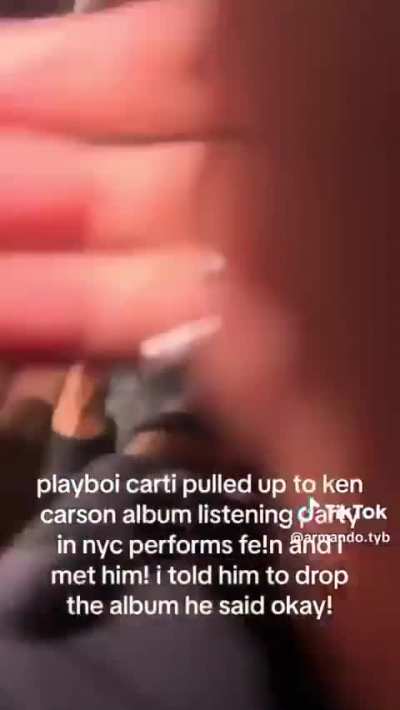 A fan told Carti to drop the album, to which Carti said &ldquo;okay&rdquo;