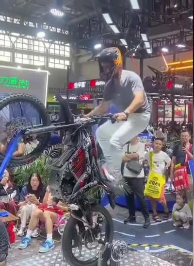 Stunting on a bike