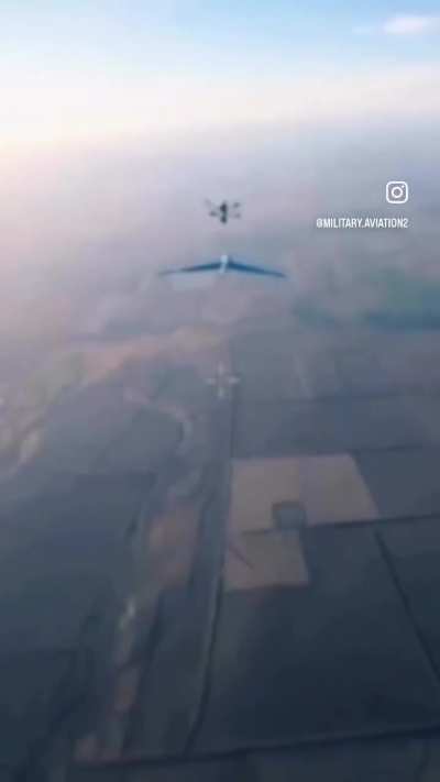 A Ukrainian interceptor FPV drone, launched from a "mothership" taking down a Russian ISR drone. It's incredible how FPV drone technology has matured so rapidly into a cheap and extremely effective air defence capability.